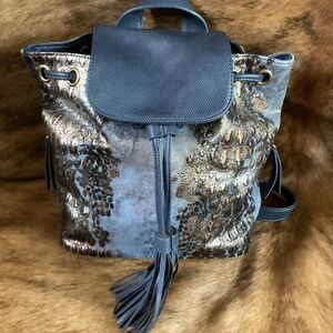 Karla Hanson Blue Backpack Convertible Handbag